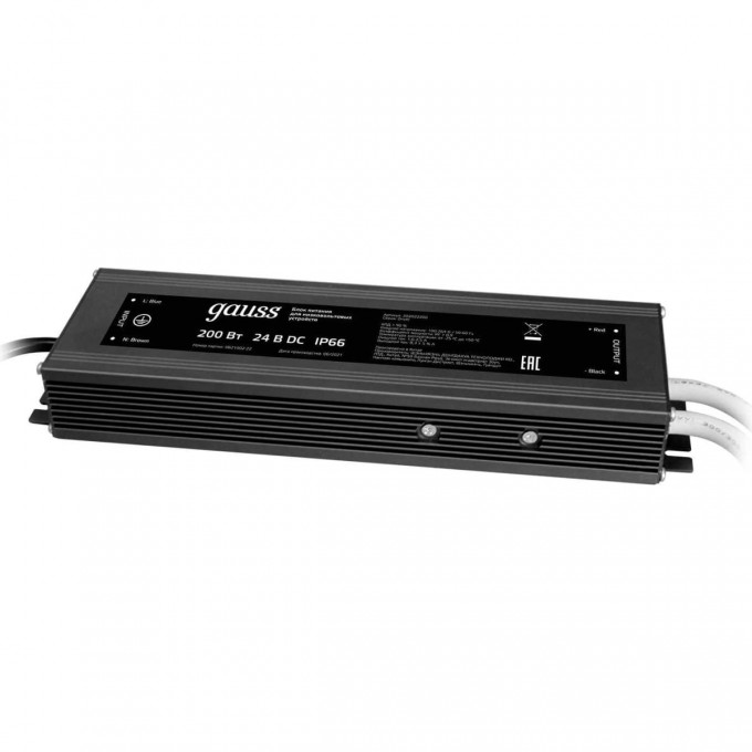 Блок питания GAUSS 200W 24V IP66 202022400 Блок питания GAUSS 200W 24V IP66 202022400