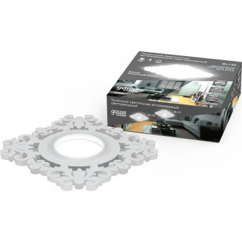 Светильник GAUSS BACKLIGHT BL130 квадрат/узор, Белый, Gu5.3, 3W, LED 4000K Светильник GAUSS BACKLIGHT BL130 квадрат/узор, Белый, Gu5.3, 3W, LED 4000K