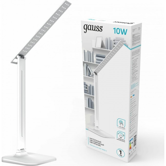 Светильник настольный GAUSS GTL201 580lm 170-265V белый LED 1/10/40 GT2011 Светильник настольный GAUSS GTL201 580lm 170-265V белый LED 1/10/40 GT2011
